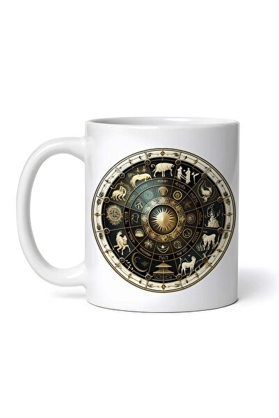 OEM Cană albă personalizată, roată zodiacală cu animale, INOVATIX®. 330ml