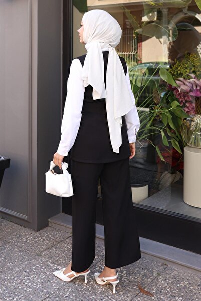 Modamihram Костюм с панталон и жилетка, черен, 19250