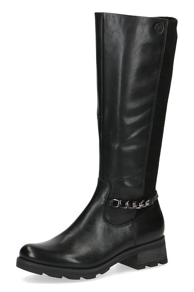 Caprice Damen Elegante Stiefel G-weite 9-25612-41 Silberfarben 019 Black Comb Leder Und Textil