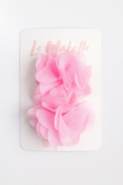 Le Mabelle Pink 2-Piece Tulle Flower Girl's Clip Buckle Set