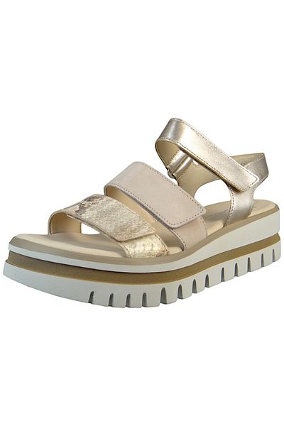 GABOR Damen Komfort Sandalen Snake Keil F-weite 44.620 Grau 34 Rouge Kombi Leder