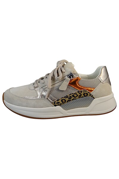 GABOR Damen Low Sneaker Low Top G-weite 66.958 Creme 33 Oasi/puder/orange Leder