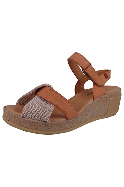 El Naturalista Damen Sandalen Leaves Keil N5038 Rosa Peach Leder Und Textil