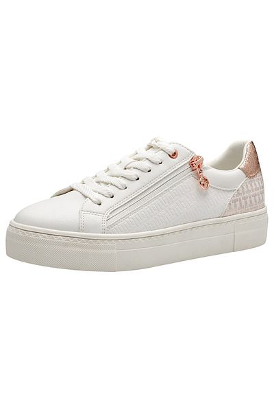 Tamaris Damen Low Sneaker Low Top 1-23313-41 Weiß 119 White/rose Gold Textil/synthetik