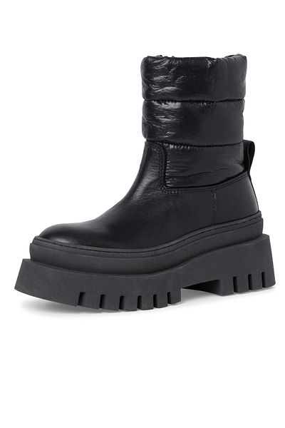 Tamaris Damen Stiefelette Winterschuhe 1-26939-39 Schwarz 003 Black Leather Leder Und Textil Mit Removabl