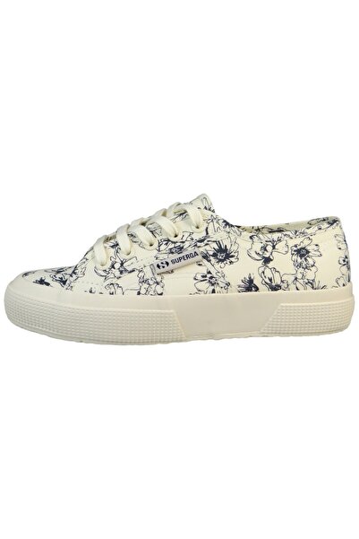 Superga Damen Low Sneaker 2750 Sketched Flowers S6122nw Weiß Ae7 Beige Navy Textil