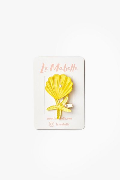 Le Mabelle Yellow Seashell Star Girl's Double Buckle Set