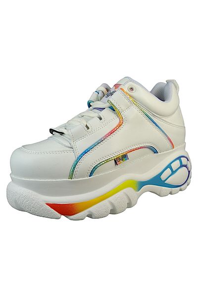 Buffalo Damen Low Sneaker 1339-14 2.0 1533344 Mehrfarbig White/rainbow Leder