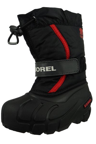 Sorel Kinder Stiefel Ny1885-015 Childrens Flurry 1855252 Schwarz 015 Black Bright Red Textil/synthetik Mi