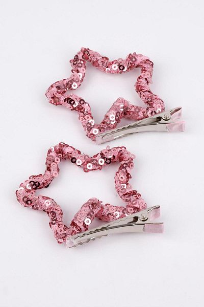Le Mabelle Fuchsia Sequined Star Double Girls' Clip Buckle