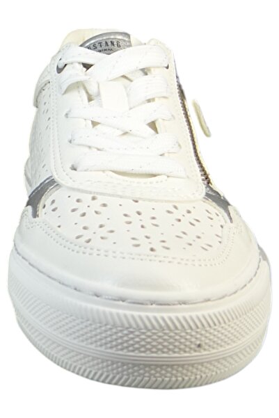 Mustang Damen Low Sneaker Low Top 1353310 Weiß 283 Ice/silber Kunstleder
