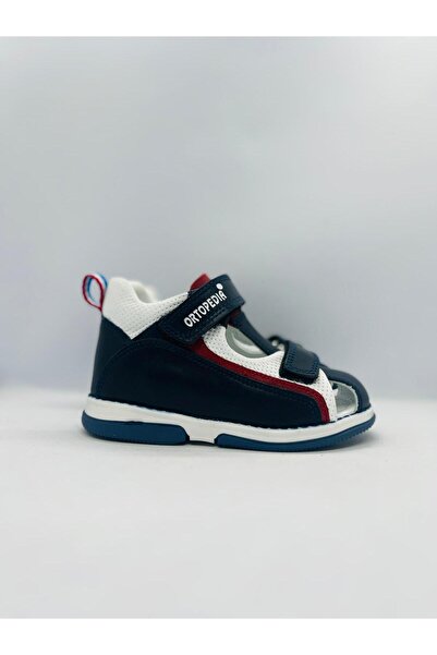 Ortopedia Ortopedik Deri Çocuk Sandalet 2153-312 Lacivert/ Beyaz /Kırmızı