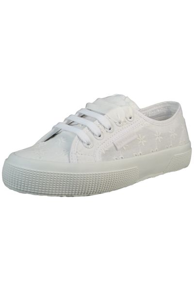 Superga Damen Low Sneaker 2750 Flower Sangallo Low Top S5137jw Weiß A0a Total White Textil