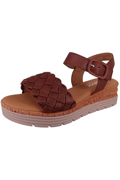 GABOR Damen Sandalen Keil G-weite 42.703 Braun 53 Camel Leder