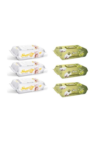 Sleepy Sensitive Wet Towel 90Pcs X 3 Pieces + Olive Oil 90Pcs X 3 Pieces