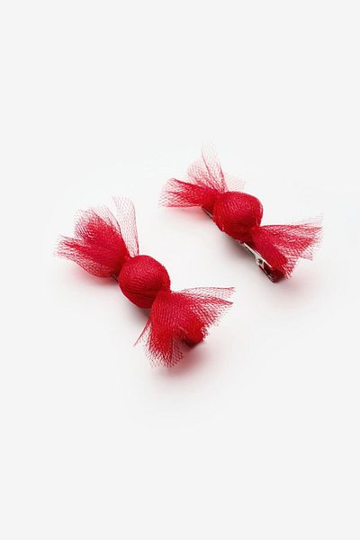 Le Mabelle Girl's 2-Piece Clip Buckle with Red Candy Figure