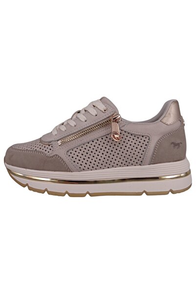 Mustang Damen Low Sneaker Low Top 1498302 Grau 318 Taupe Kunstleder