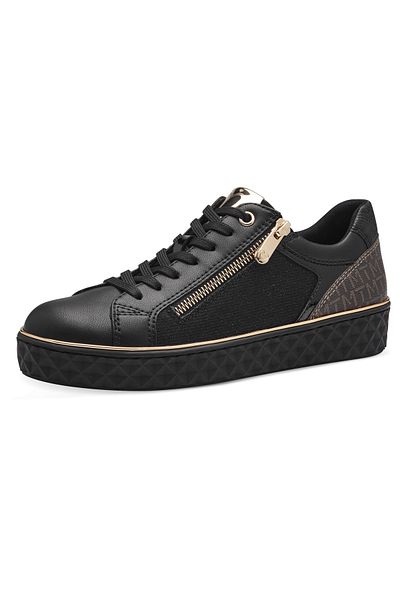 Marco Tozzi Damen Low Sneaker Low Top 2-23709-41 Schwarz 091 Black Comb Textil/synthetik Mit Mt Rem Sock