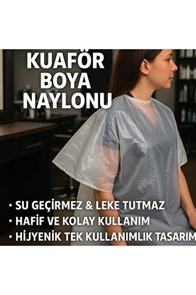 GROVİNG HAİR Tek Kullanımlık Kuaför Boya Naylonu - Saç Boyama Önlüğü - Müşter...