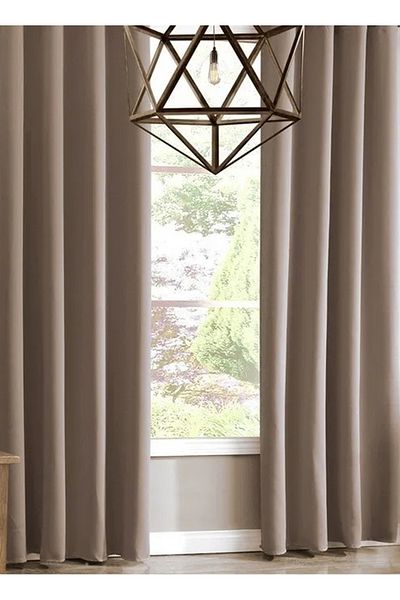 SereDesign Set of 2 Blackout Curtains – Grey Color, Opaque Material