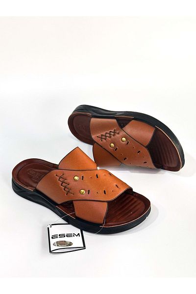 Esem Ba04513 Tan Ανδρικές Παντόφλες Σόλας Cross Daily Soft - Tan - 45