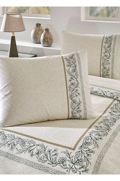 Özdilek Özdi̇lek Double Person Pique Set Cream Bordado
