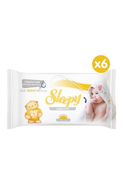 Sleepy Sensitive Wet Baby Towel 6 X 25 150 Sheets