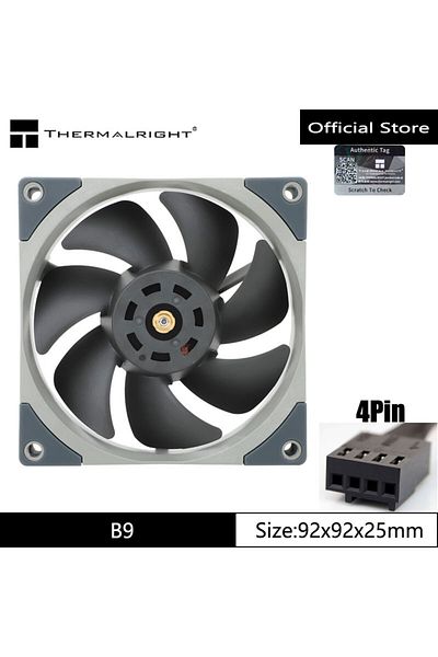 Choice مروحة هيكل Tl-b9 Thermalright Tl-b9 92 مم بلون ذهبي ثابت، سرعة 2500، 4 سنون، PWM، S-fdb V2، محمل، ثلاثة