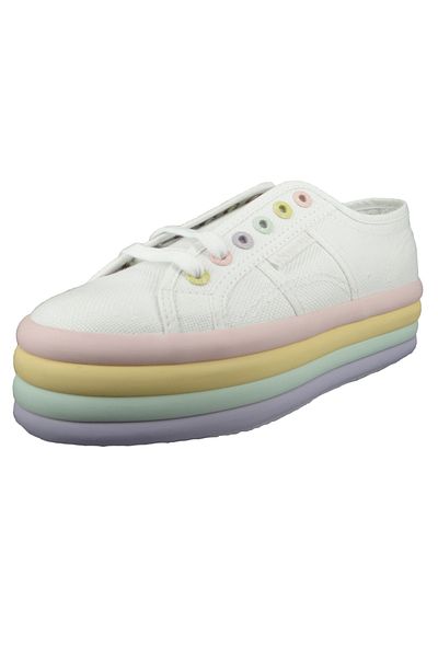 Superga Damen Low Sneaker 2790 Candy Low Top S2116kw Weiß Ad6 White Violet Green Textil