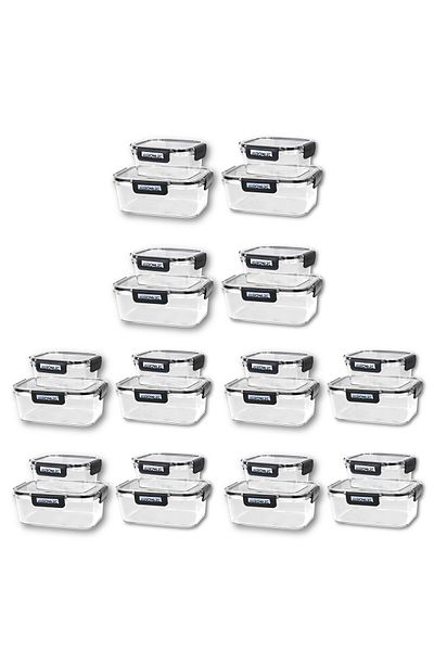 Auroware 24-piece Set Food Container Freezer Safe Leak Proof Air Tight 12 X 500ml, 12 X 1500ml