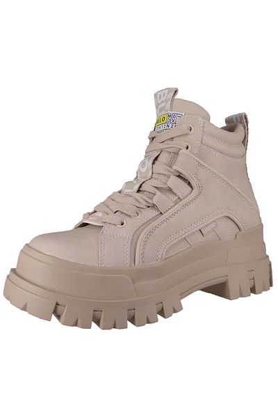 Buffalo Damen Elegante Stiefelette Aspha Nc Mid 1622064 Creme Cream Kunstleder