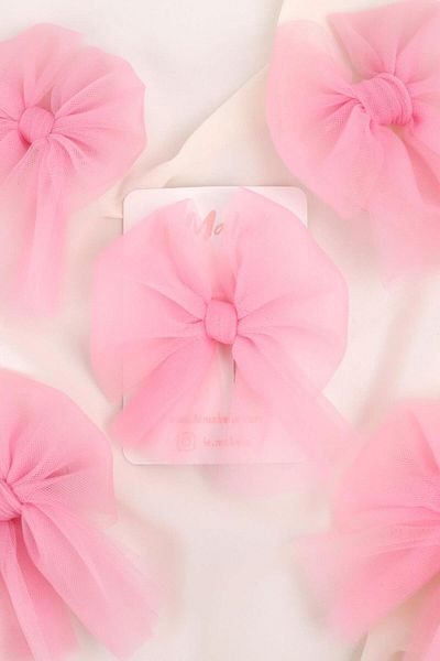 Le Mabelle Pink Tulle Bow Girl's Clip Buckle