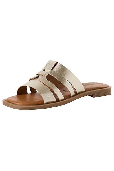 Tamaris Damen Sandalen 1-27103-42 Goldfarben 933 Light Gold Leder Mit Touch-it