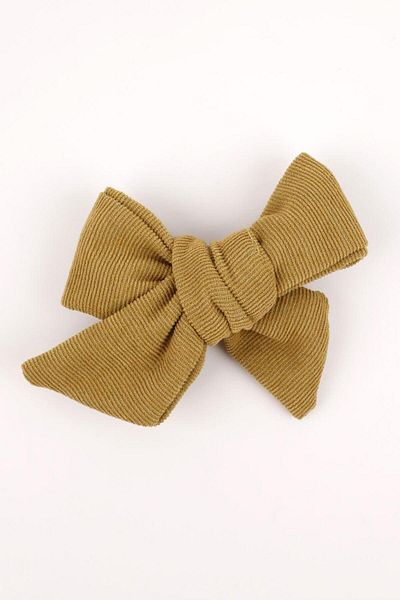Le Mabelle Mustard Knot Bow Velvet Girl's Clip Buckle