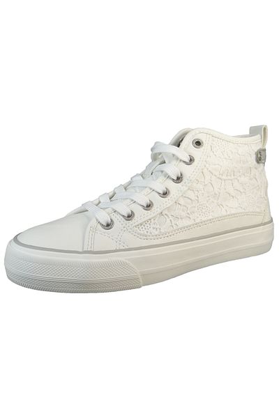 Mustang Damen High Sneaker High Top 1272502 Weiß 1 Weiss Textil/synthetik