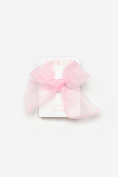 Le Mabelle Pink Organza Bow Girl's Clip Buckle