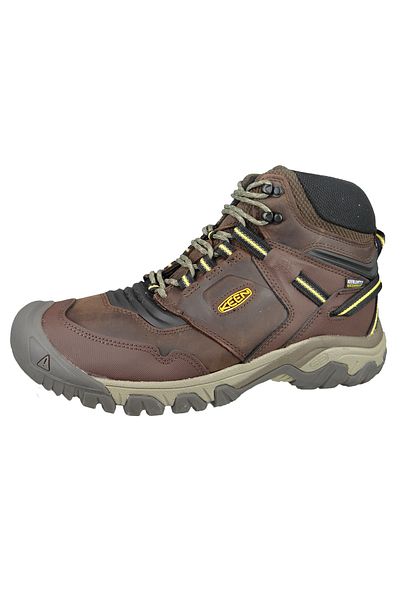 Keen Herren Stiefel Wanderschuhe Ridge Flex Mid Wp 1026614 Braun Coffee Bean/ Yellow Leder/synthetik