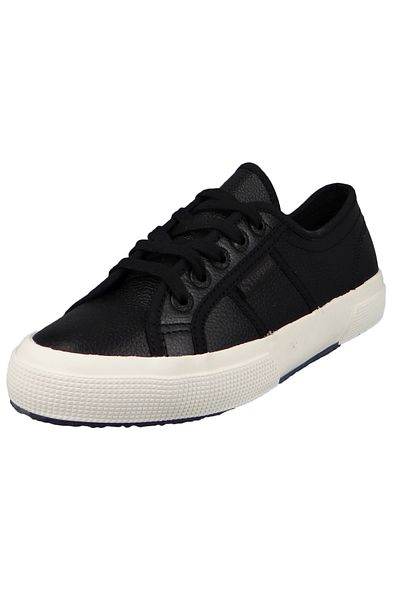 Superga Damen Low Sneaker 2750 Tumbled Leather Low Top S009vh0 Schwarz Adt Black Favorio Leder