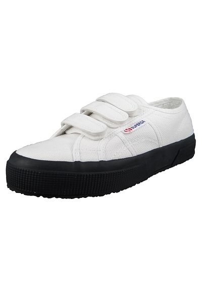 Superga Damen Low Sneaker Cot3strapu Low Top S00bn20-2750 Weiß Abb White-black Textil