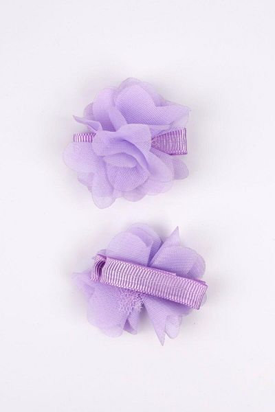 Le Mabelle Lilac Set of 2 Tulle Flower Girl's Clip Buckle