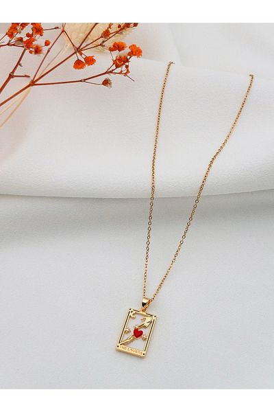 Siya Silver Lovers Tarot Blackened Steel Necklace - Love Necklace