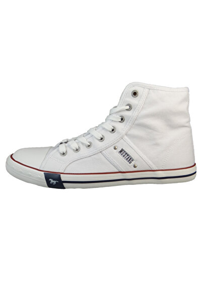 Mustang Herren High Sneaker High Top 4058505 Weiß 1 Weiss Leinen
