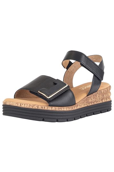 GABOR Damen Sandalen G-weite 62.700 Schwarz 57 Schwarz Leder