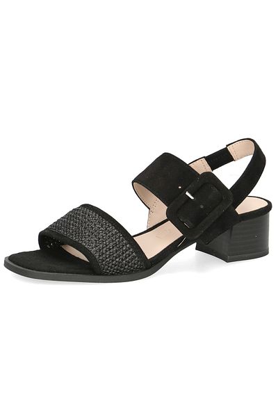 Caprice Damen Sandalen G-weite 9-28203-42 Schwarz 019 Black Comb Leder Und Textil Mit Cap Memotion & Cap Me