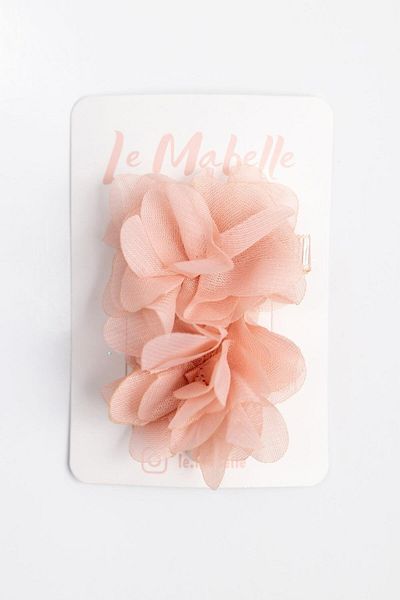 Le Mabelle Powder Set of 2 Tulle Flower Girl's Clip Buckle