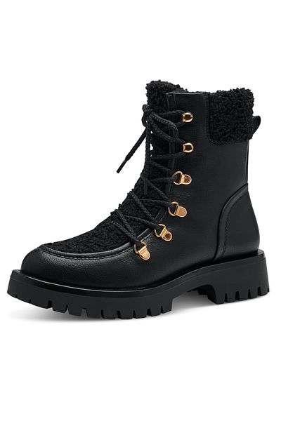 Tamaris Damen Elegante Stiefelette 1-26288-41 Schwarz 001 Black Lederimitat/ Textil Mit Touch-it