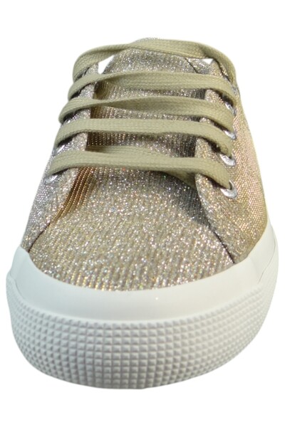 Superga Damen Low Sneaker 3750 Jersey Lame Leggera Low Top S4135zw Goldfarben 340 Platinum Textil