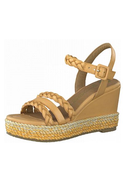 Marco Tozzi Damen Sandalen By Gmk Guido Maria Kretschmer 2-88305-28 Gelb 611 Peach Comb. Leder Mit Feel & Leath