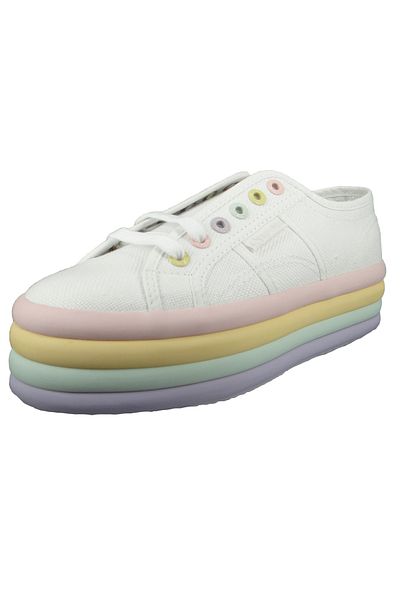 Superga Damen Low Sneaker 2790 Candy Low Top S2116kw Weiß Ad6 White Violet Green Textil