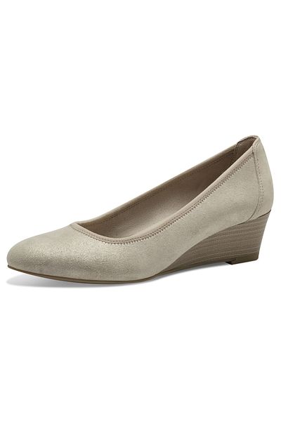 Tamaris Damen Klassische Pumps Keil 1-22320-42 Beige 179 Champagne Leder Mit Touch-it
